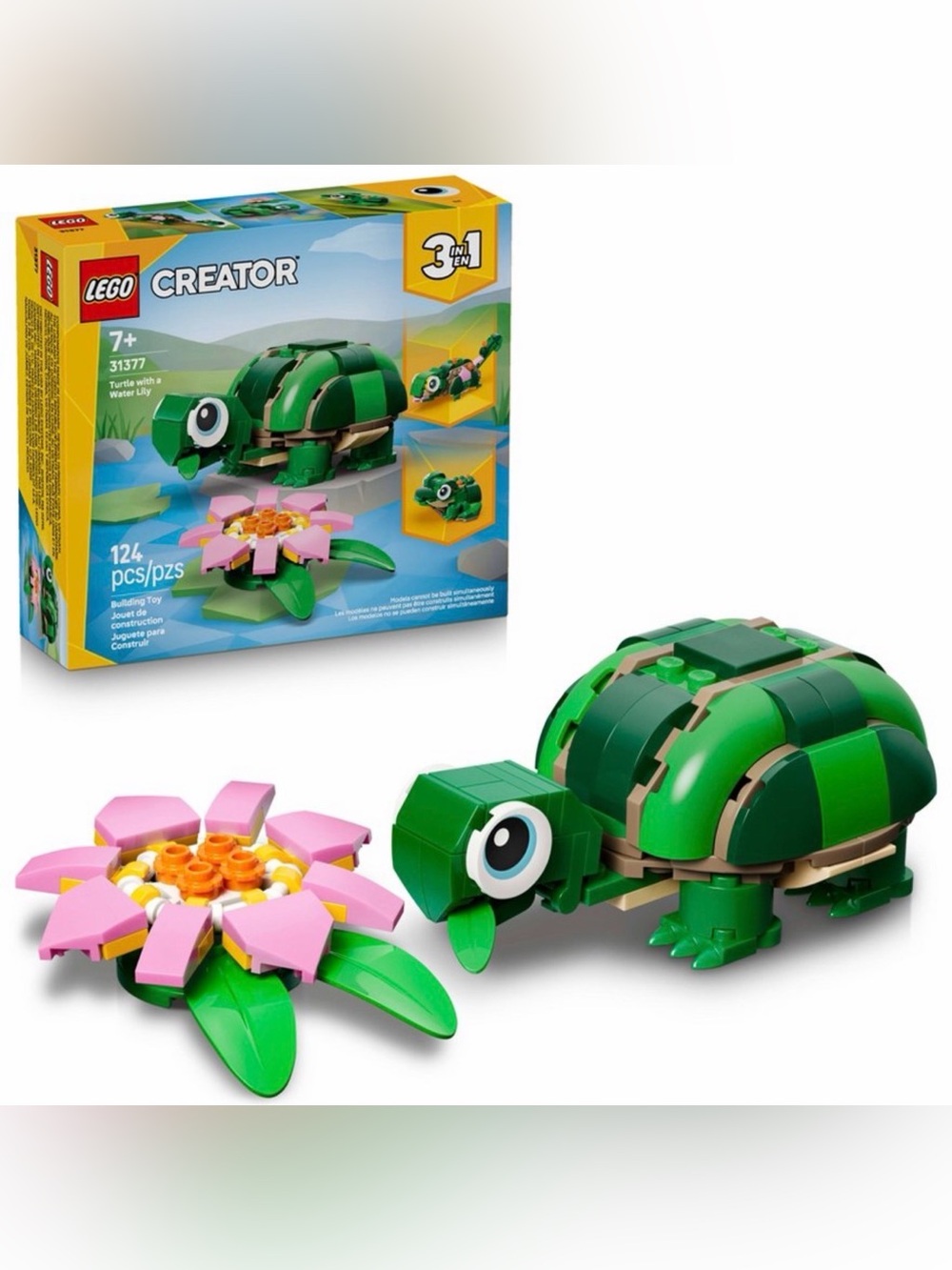 LEGO Creator 3-in1 Green Turtle with Pink Flower/Lizard/Chamellion Building Set